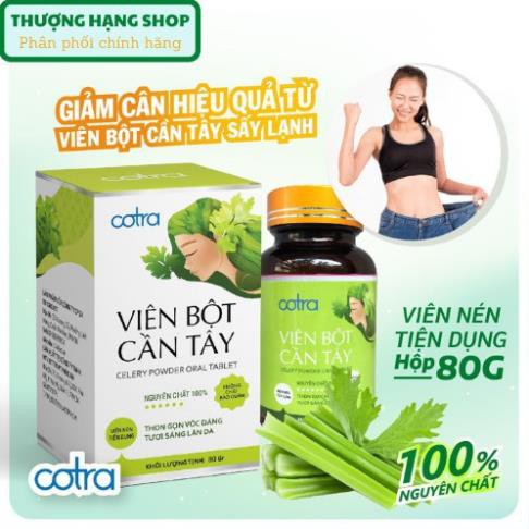 Viên bột cần tây mật ong sấy lạnh nguyên chất Cotra (Hộp 80g) giúp giảm cân, detox thanh lọc cơ thể, làm đẹp da trắng da