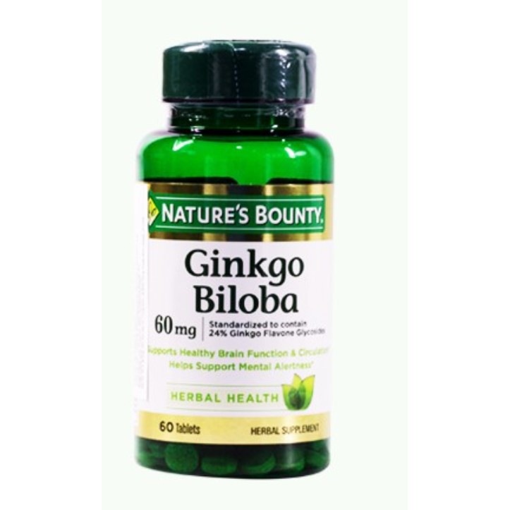 Viên Uống Bổ Não Ginkgo Biloba 60mg Nature's Bounty Hộp 60 viên