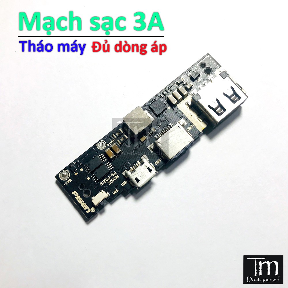 Mạch Sạc Dự Phòng 3A Đen 1 Cổng Loại Tốt