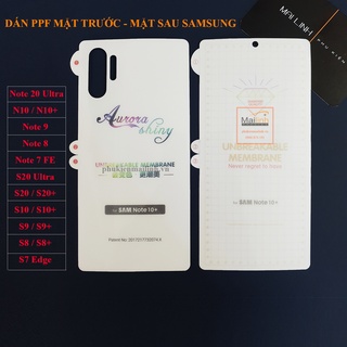 Dán PPF cho Samsung Note 10 Plus Note 20 Ultra Note 8 Note 9 S8 S9 S10 S20 Plus S20 Ultra S7 Edge Note 7 FE
