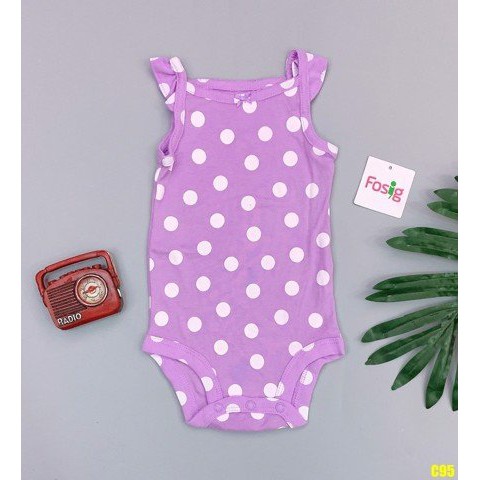 [Mã SKAMCLU8 giảm 10% cho đơn từ 100K] [5-13kg] Bodysuit Cánh Tiên Bé Gái - Tím Chấm Trắng