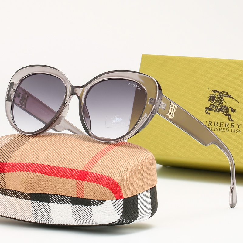 Kính Râm Tròng Burberry Chống Tia UV400 Phong Cách Cổ Điển Thời Trang Cho Nam Và Nữ