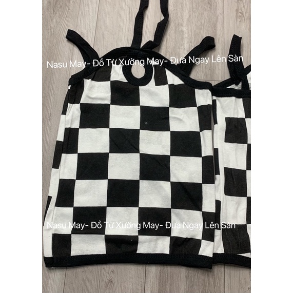 Áo 2 dây, áo yếm croptop kẻ vuông ô cờ chép cổ hot hit nữ siêu đẹp