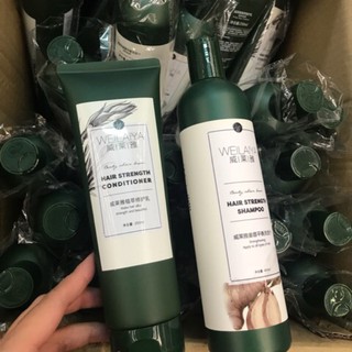 CHÍNH HÃNG-Cặp dầu gội xả tinh chất gừng tươi weilaiya kích thích mọc tóc, chống rụng, thảo dược