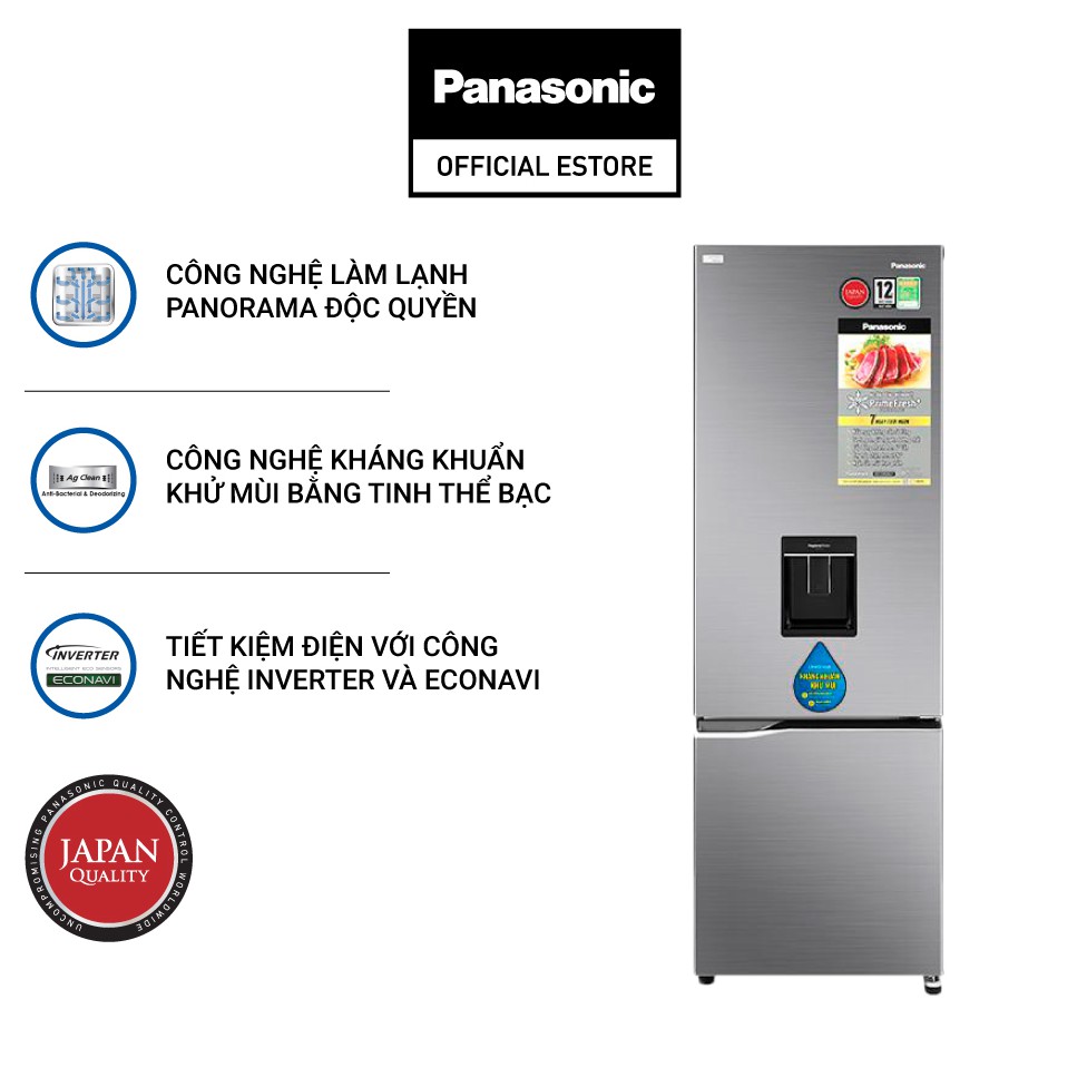 [Chỉ Giao Tại HCM] - Tủ Lạnh 2 Cánh Panasonic 322 Lít NR-BV360WSVN - Hàng Chính Hãng