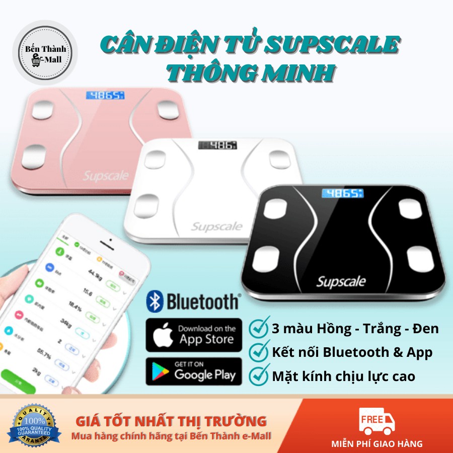 ✈️ [Freeship] Cân điện tử Supscale đo 8 chỉ số sức khoẻ [Kết nối bluetooth]