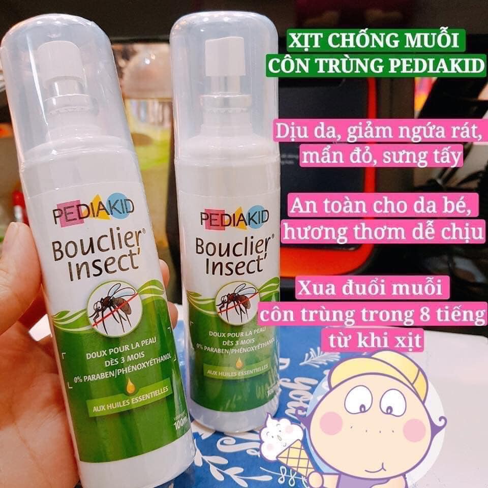 Xịt chống muỗi và côn trùng Pediakid bouclier insect 100ml - hàng Pháp