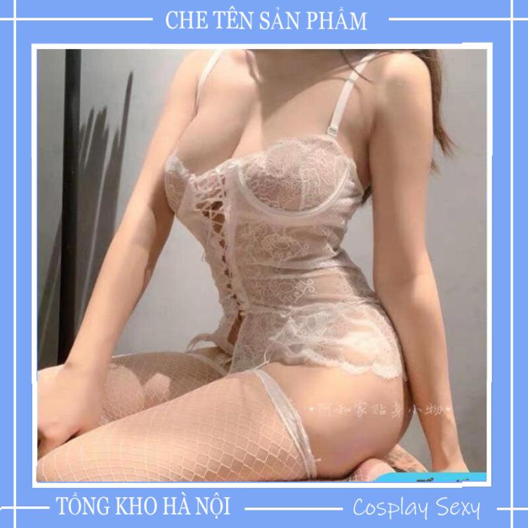 Bộ Đồ Ngủ Sexy Bodysuit Ren Xuyên Thấu Bó Sát - Số đo Manocanh của shop: 84-60-90 - Garter Corset Mã GC001 TKVN | BigBuy360 - bigbuy360.vn