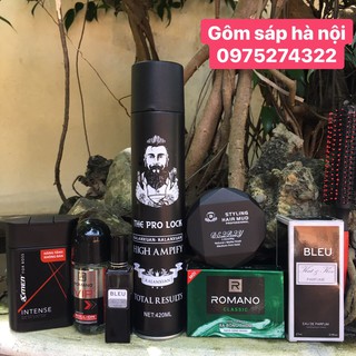 COMBO Dành cho Nam 6 [ 6 trong 1 ]  Gôm xịt Tóc + sáp + nước hoa + dầu gội + lăn khử mùi + xà bông tắm. ( tặng lược )