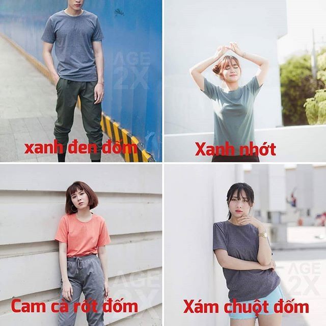 ÁO THUN TRƠN, ĐỐM NAM NỮ #AGE2X NHIỀU MÀU (Các màu từ 01 đến 08) | WebRaoVat - webraovat.net.vn