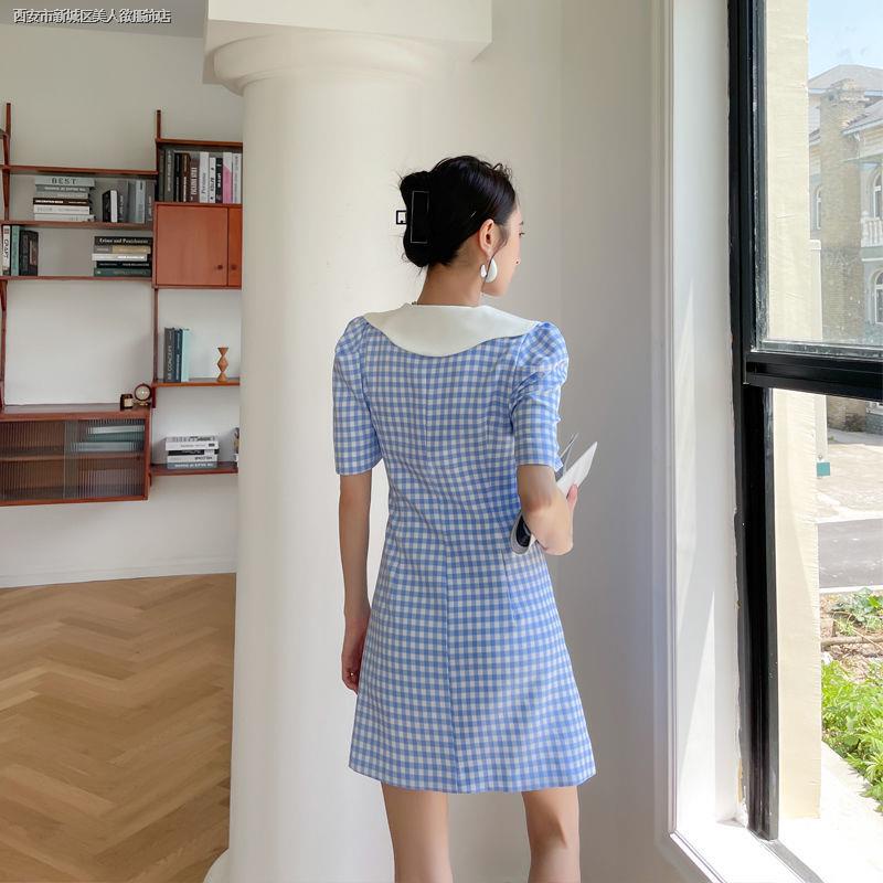 Đầm Ngắn Họa Tiết Kẻ Sọc Phong Cách Cổ Điển Thời Trang Mùa Hè Mới 2022 Dành Cho Nữ