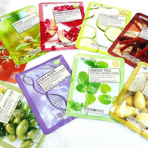 Combo 10 miếng Mặt nạ 3D Foodaholic: Collagen, Cà chua, Lựu, Dưa leo, Trà xanh, Lô hội, Sâm, Q10, Khoai tây....