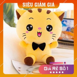 Mèo Bông Mishu Gấu bông Thú bông ngộ nghĩnh đáng yêu Chất liệu vải co giãn 4 chiều mềm min nhồi bông gòn (shopmh59)