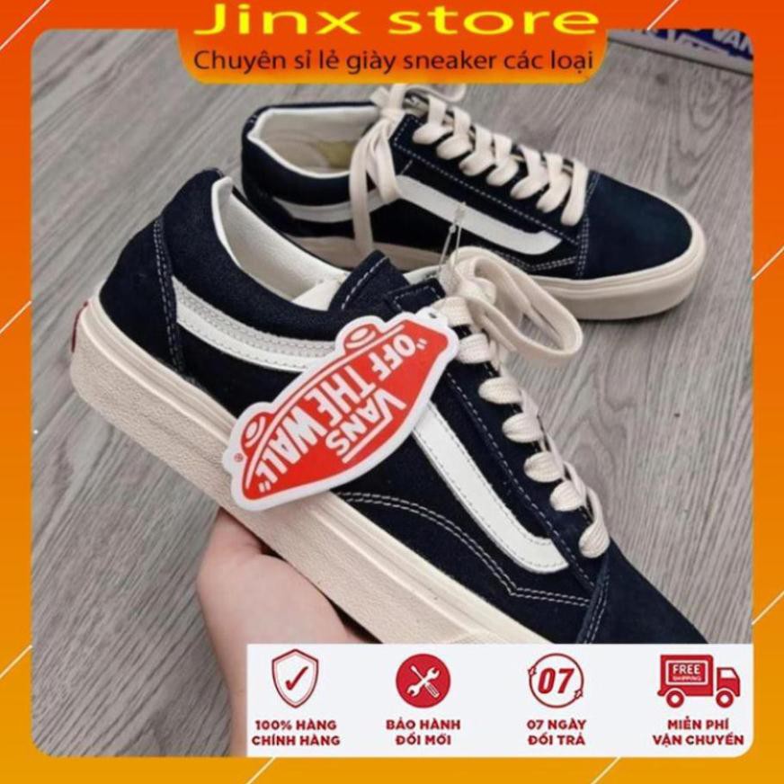 Bảo hành - [Hot Trend] Giày thể thao van đen kẻ tráng nhung ni cao cấp - Jinx Store " '