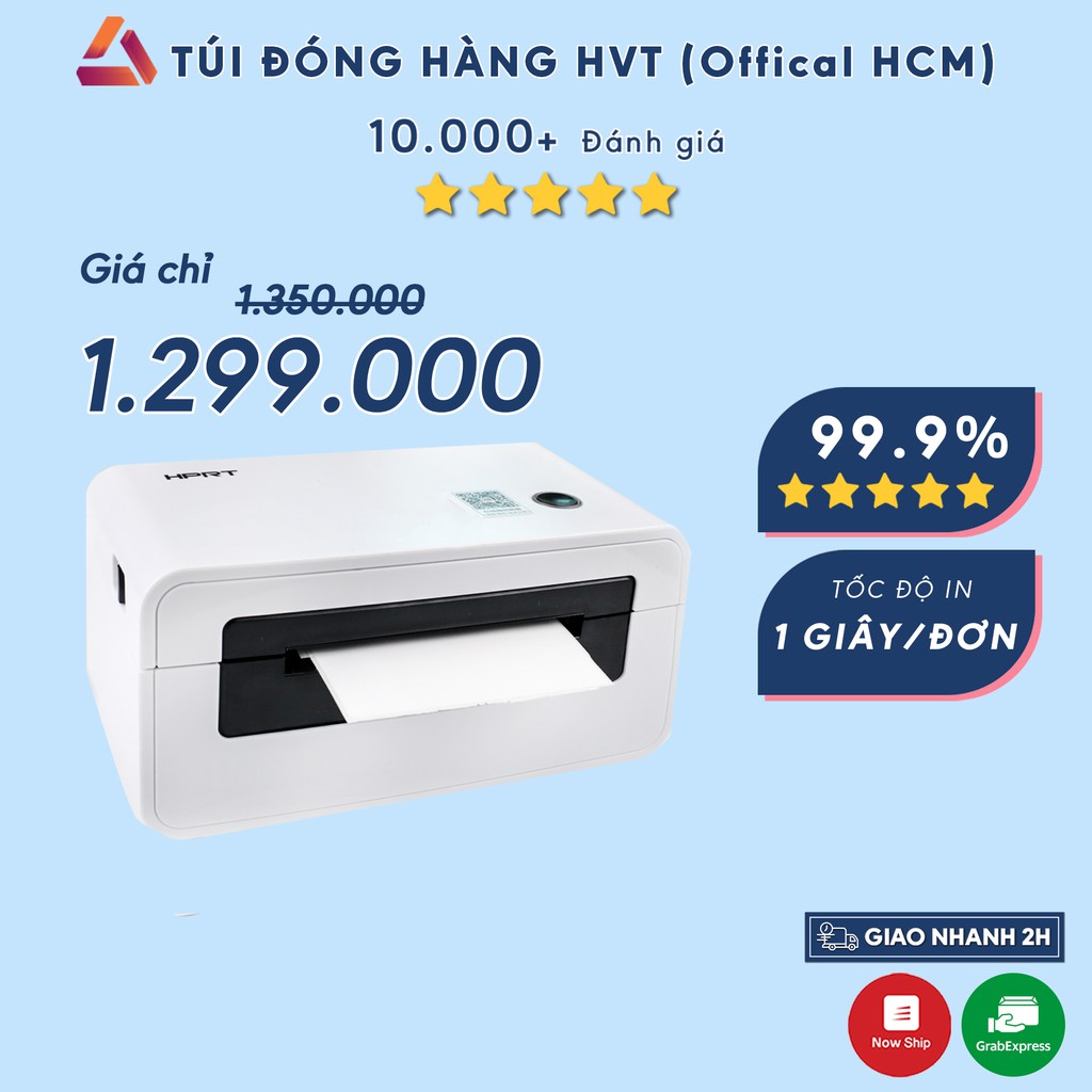 Máy in nhiệt HVT HPRT N41 in đơn TMĐT - MàuTrắng