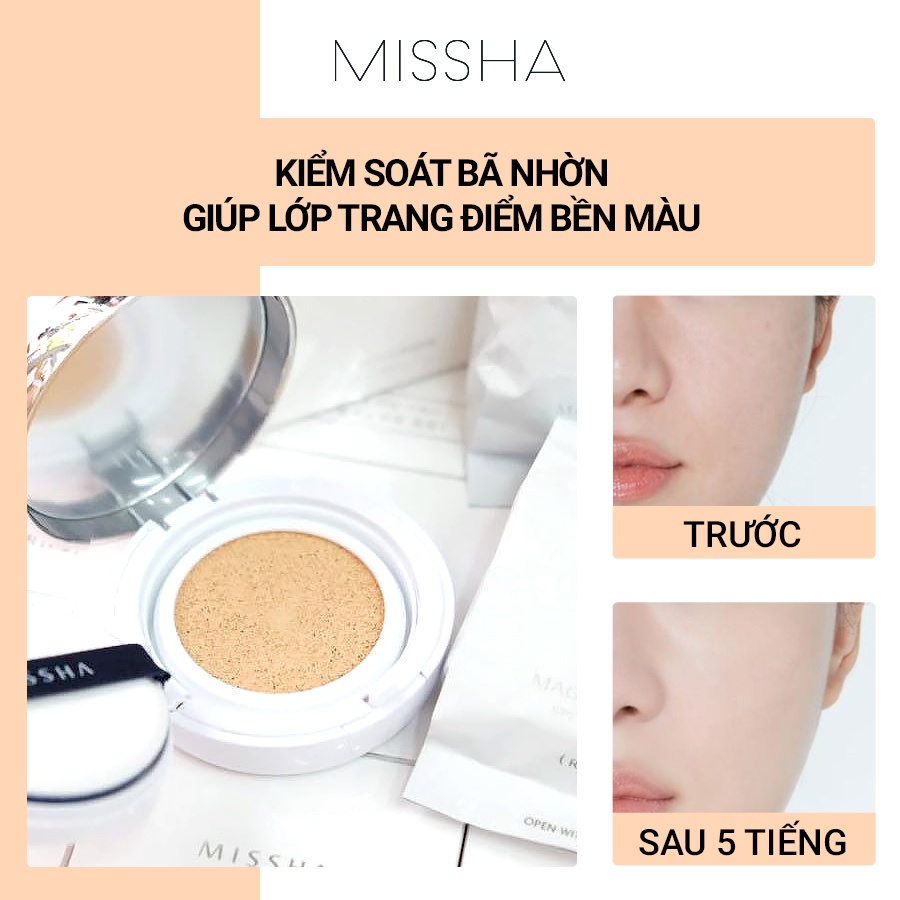 Phấn nước Missha M Magic Cushion SPF50+ PA+++ 15g Che Khuyết Điểm Hoàn Hảo, Kiềm Dầu - Hoa Ban Cosmetic