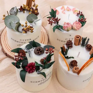 Nến thơm CITTA hoa khô thảo mộc, chất liệu từ sáp đậu nành