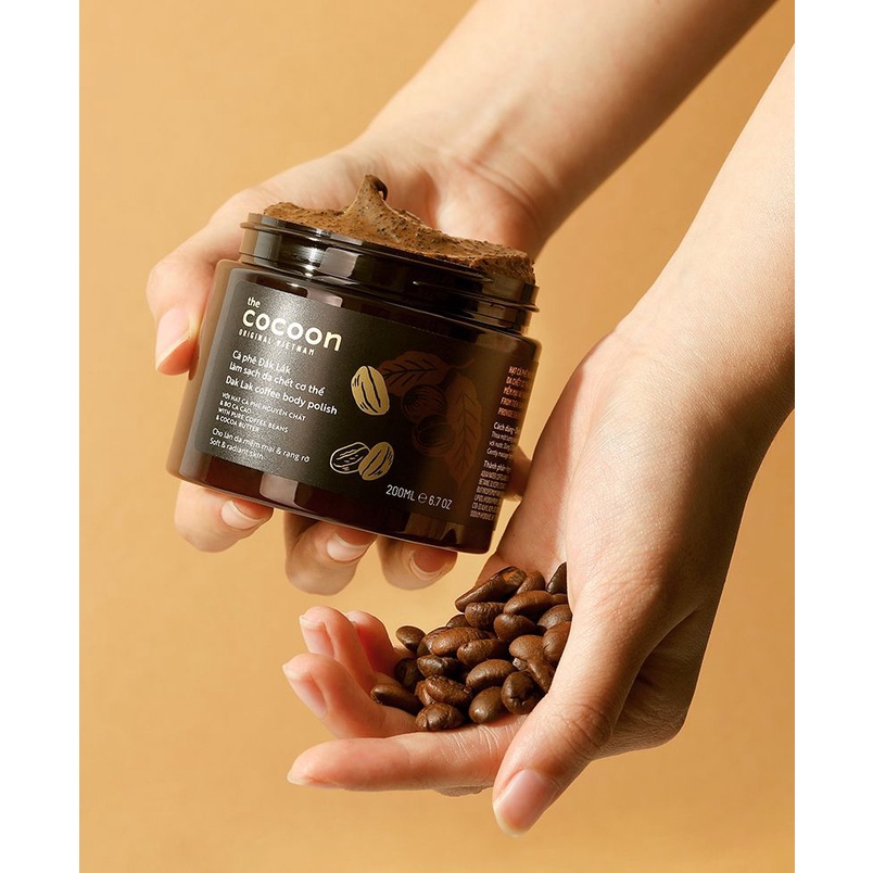 Tẩy tế bào chết mặt Cocoon cà phê Đăk Lăk 150ml da sạch sáng mịn đều màu, tẩy da chết face cafe vật lý cho da dầu mụn