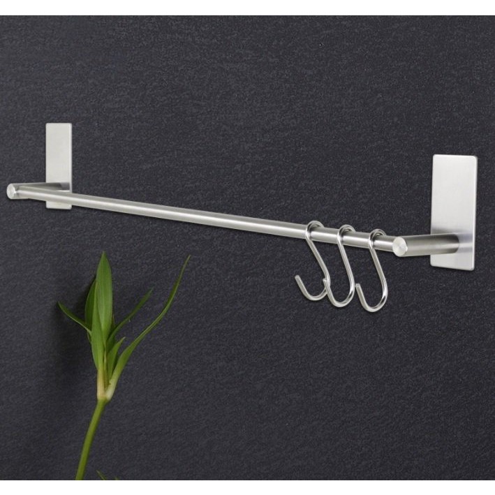 Thanh vắt khăn INOX 304 đúc đặc cao cấp dán tường 55cm-T55 đơn