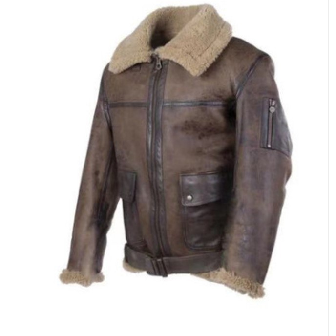 Áo khoác da nam lót lông bảo hành 1 năm - Áo khoác da lót lông cổ cao phòng cách Biker mạnh mẽ