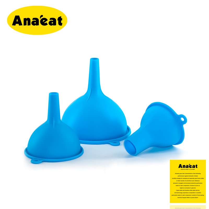 Set 3 phễu chiết rót chất lỏng ANAEAT bằng silicon đa năng tiện dụng thích hợp cho nhà bếp