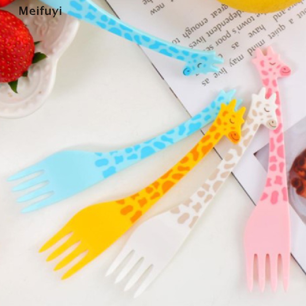 Bộ 12 Nĩa Ăn Trái Cây Hình Hươu Cao Cổ Hoạt Hình