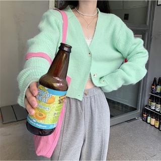 Áo cardigan len basic, dáng ngắn, cổ V (có ảnh thật)