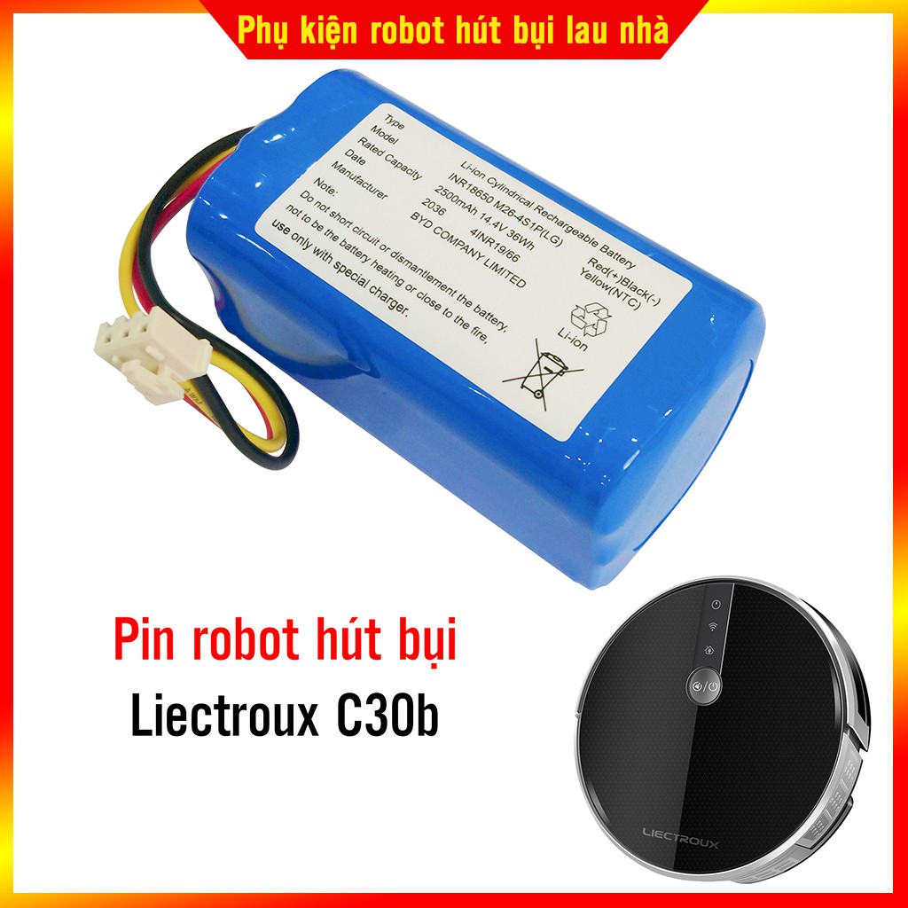 Pin robot hút bụi Liectroux C30b - Hàng chính hãng theo máy của nhà sản xuất -  bảo hành 3 tháng (Lỗi 1 đổi 1)