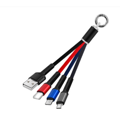 Cáp sạc 3 đầu Có Móc KHóa, hàng sịn