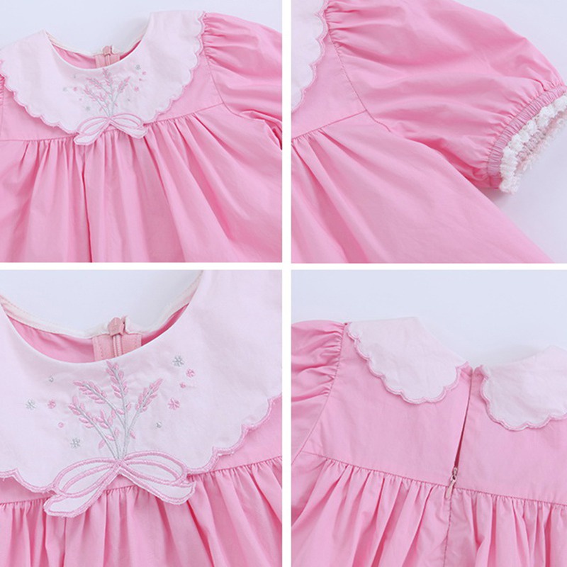 Đầm Công Chúa Tay Phồng Cổ Búp Bê Màu Sắc Ngọt Ngào Phong Cách Hàn Quốc Cho Bé Gái 3-8 Tuổi Se7En