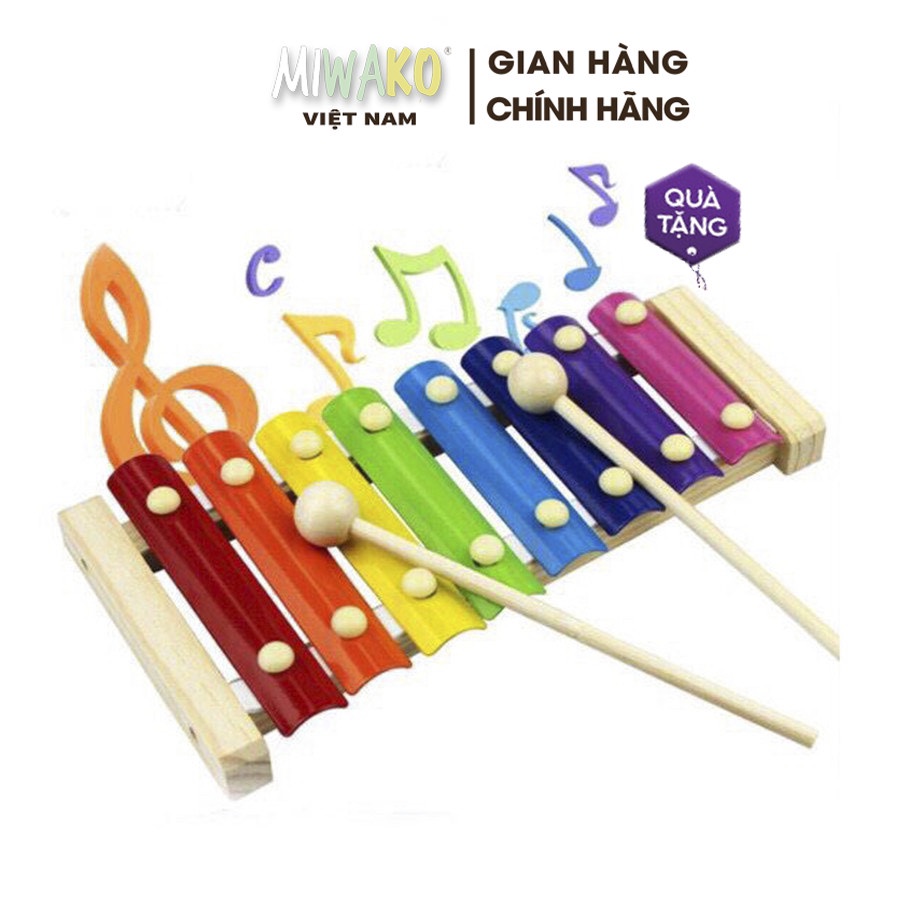 [Quà Tặng] Đàn Gỗ Xylophone 8 Thanh Cho Bé Benrikids- Miwako Việt Nam