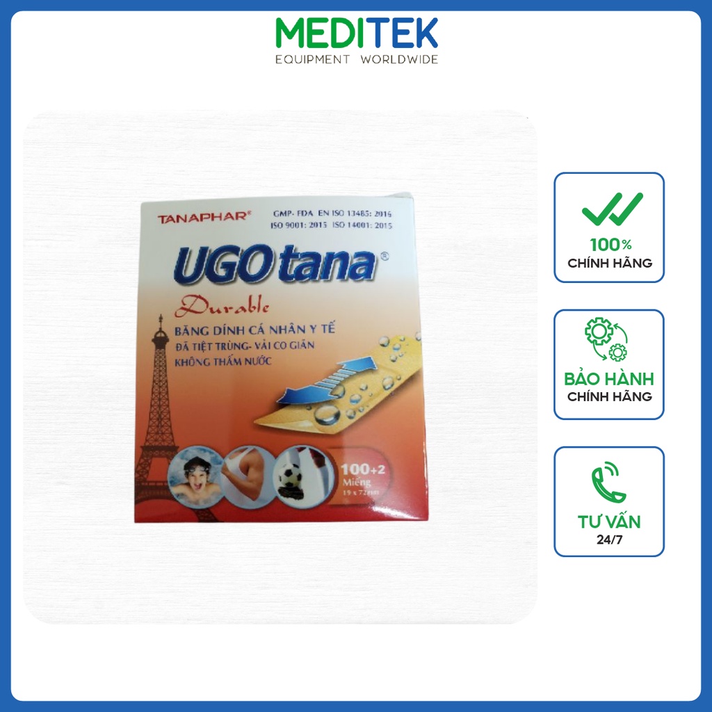 [CHÍNH HÃNG] Băng dính Việt Nam Urgotana ngón tay (1 hộp/102 miếng), tiệt trùng không thấm nước, độ dính cao, bảo vệ da