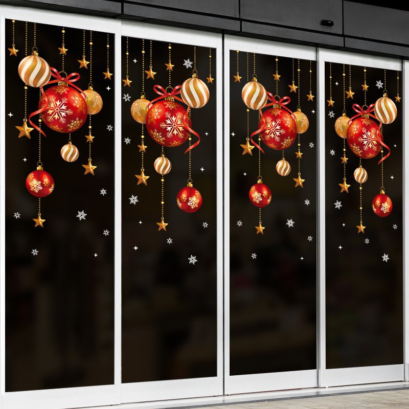 Decal dán tường decor  dây chuông đỏ size to QR212005AB trang trí giáng sinh tết noel năm mới
