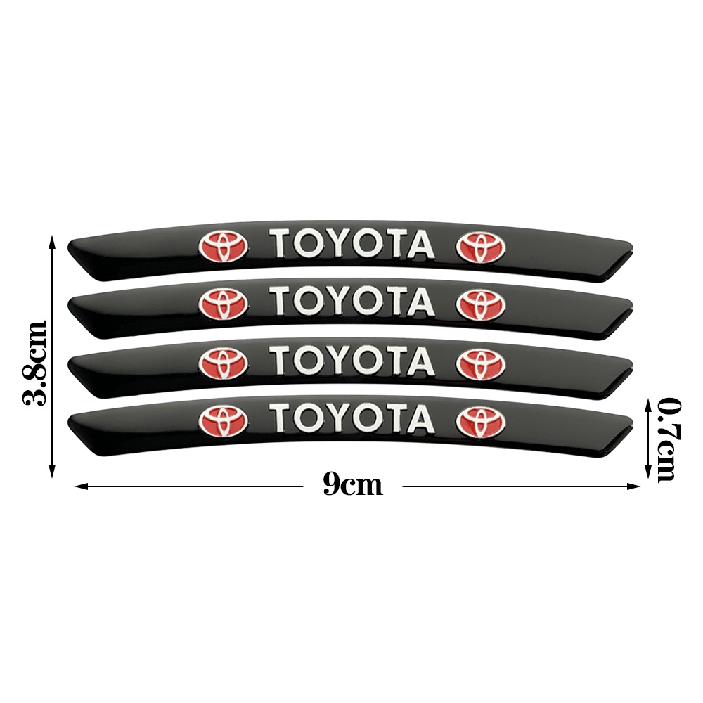 4 cái Huy hiệu Xe hơi Nhôm Bánh xe Trung tâm Sticker Dán trang trí vành xe TOYOTA cho Vios Fortuner Hilux Corolla Ralink