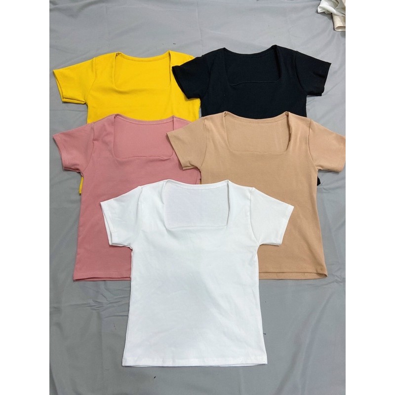 ÁO CROPTOP TAY NGẮN CỔ VUÔNG