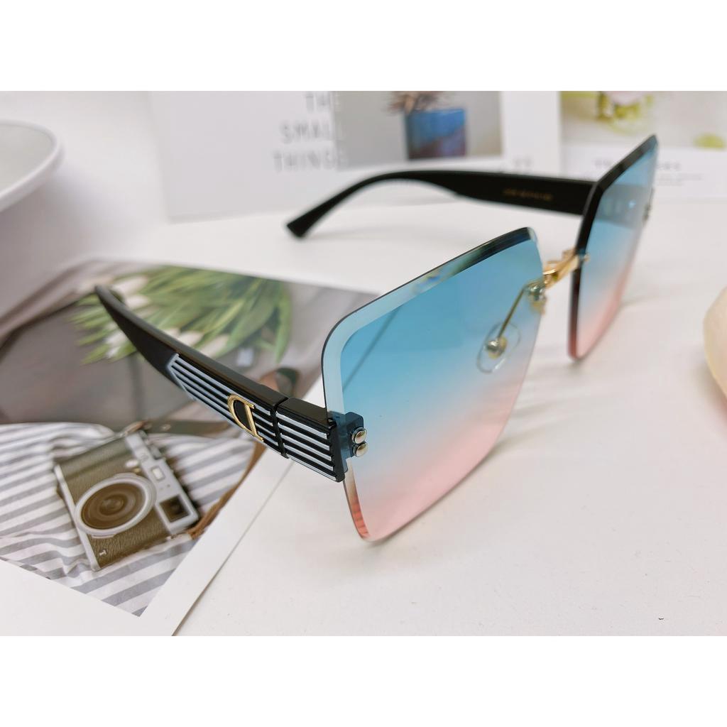 Ảnh thật Kính ốc pha lê thiết kế k viền đi ngày và đêm cao cấp chống UV400 chống chói bảo vệ mắt -D2228 kính mát nữ