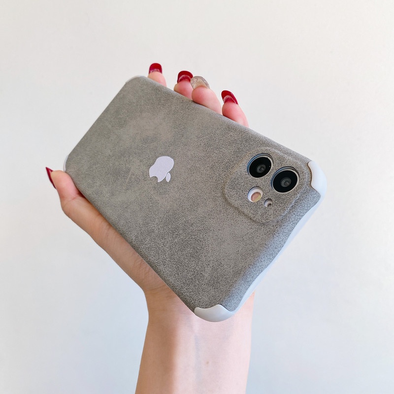 Ốp Điện Thoại Da Phối Nhung Thời Trang Chống Rơi Cho Iphone 12 7 8 6 6s Plus X Xr Xs Max 11pro Max | BigBuy360 - bigbuy360.vn