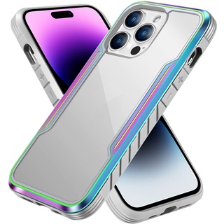 Ốp Điện Thoại TPU + PC Trong Suốt Viền Nhôm Chống Sốc Cho iPhone 14 Pro Max 13 Pro Max 14 Plus