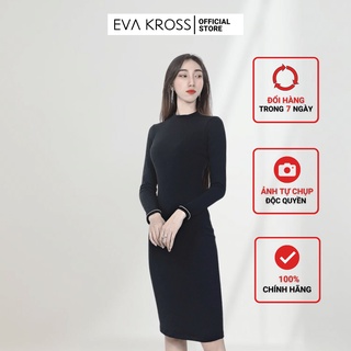 Váy đầm nữ body len tăm dáng dài đính đá freesize V56 EVA KROSS