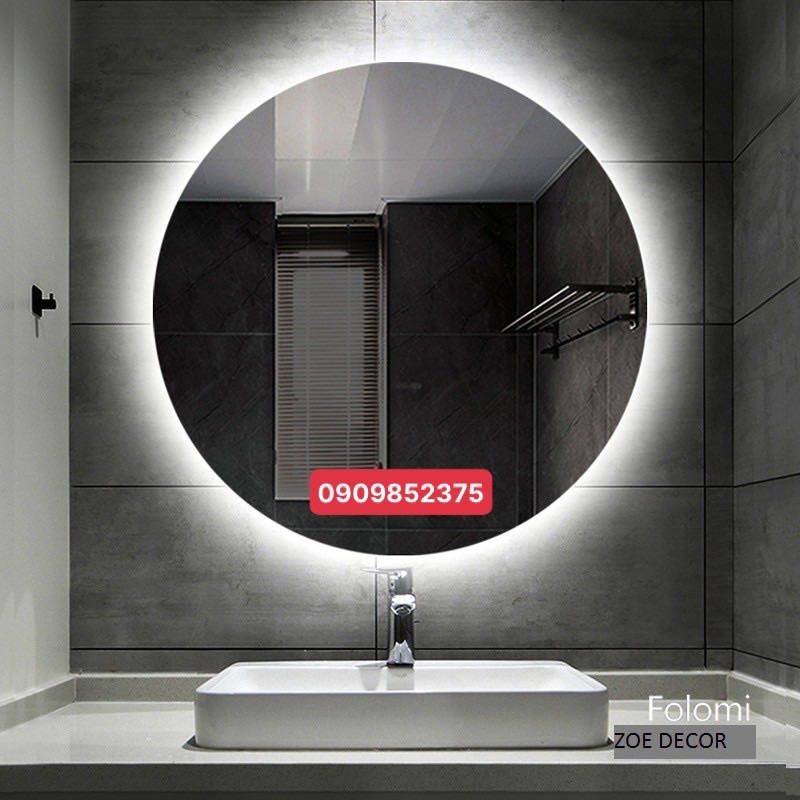 Gương tròn, gương đèn led trang điểm, gương nhà tắm