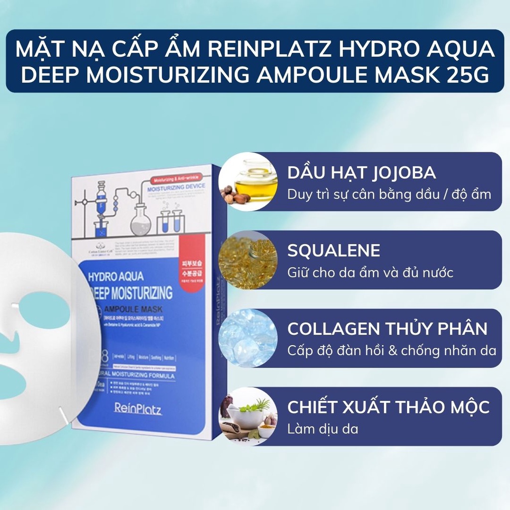 Mặt Nạ Dưỡng Ẩm, Trắng Da, Trẻ Hoá Da Khô, Nhạy Cảm Reinplatz Ampoule Mask 25g