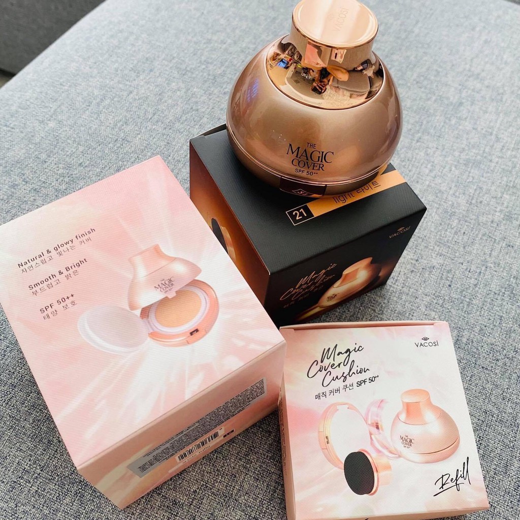 PHẤN NƯỚC TRANG ĐIỂM VACOSI MAGIC COVER CUSHION SPF50++ (KÈM lÕI) | BigBuy360 - bigbuy360.vn
