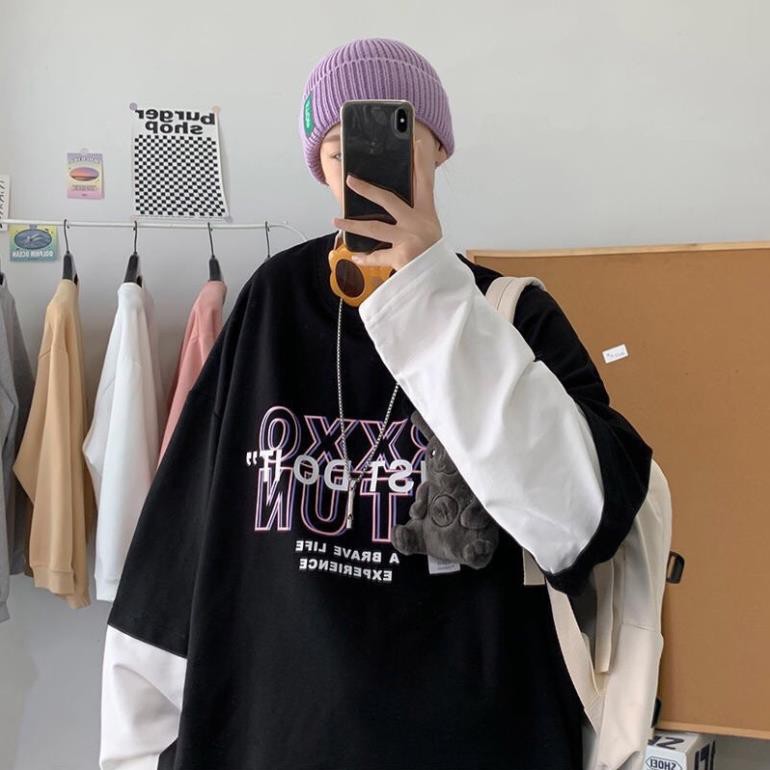 Áo Thun Dài Tay XXO Tay Nối Form Rộng Unisex Nam Nữ 3 Màu Chất Thun Coton Ulzzang