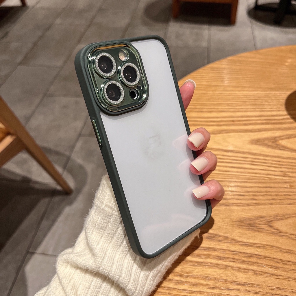 Ốp lưng nhũ đá 2 trong 1, lưng cứng viền vuông cho iPhone 11Promax, 12Promax, 13Promax, 14Promax, 15promax