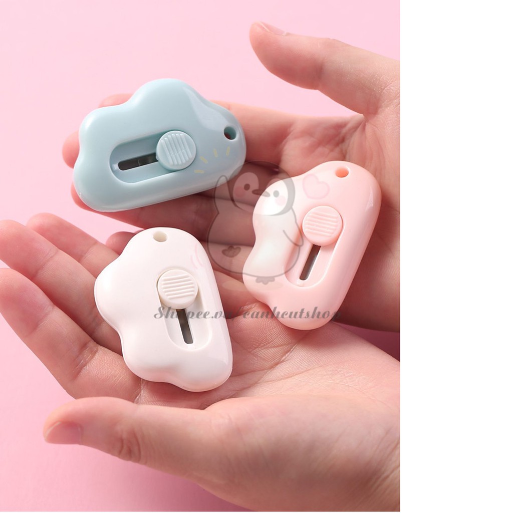 dao dọc giấy SALE Dao mini nhỏ gọn đa năng treo móc chìa khóa hình đám mây cute dễ thương hàng nhập khẩu cao cấp