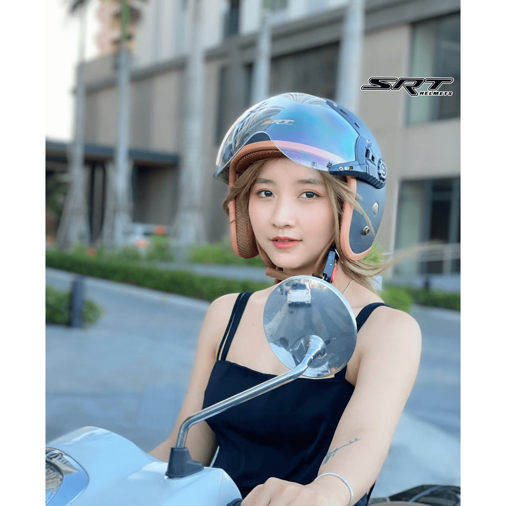 Mũ bảo hiểm SRT 3/4 kính càng chống tia uv - tặng kèm túi đựng