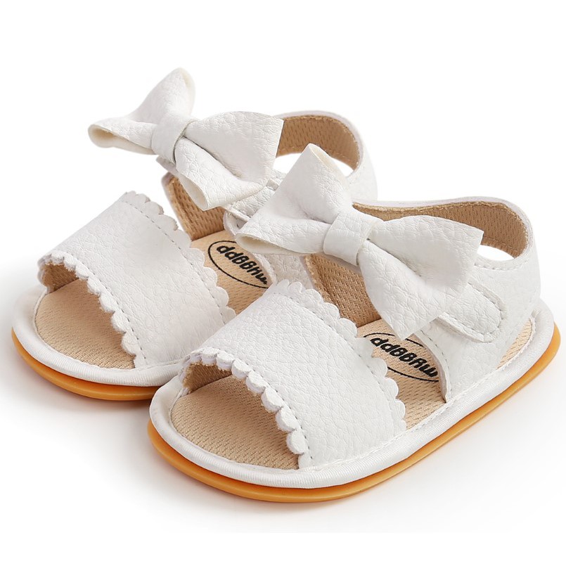 ❤️Giày sandal tập đi cao cấp cực chất đế cao su chống trơn trượt chất da mềm mại  đính nơ dễ thương cho bé gái.Loại 1