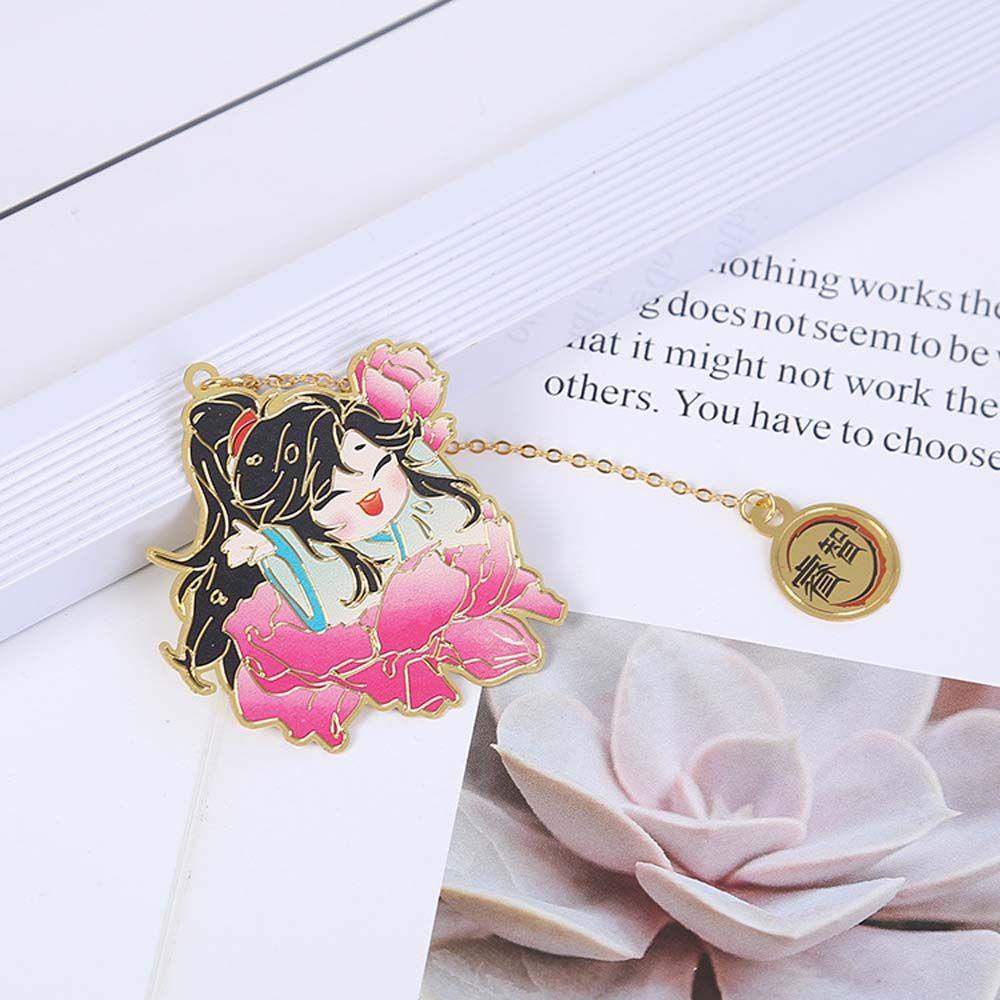 JARRED Mo Dao Zu Shi Shi Đánh Dấu Trang Sách Anime School Supply Xie Lian Mặt Dây Chuyền Kim Loại Hua Cheng
