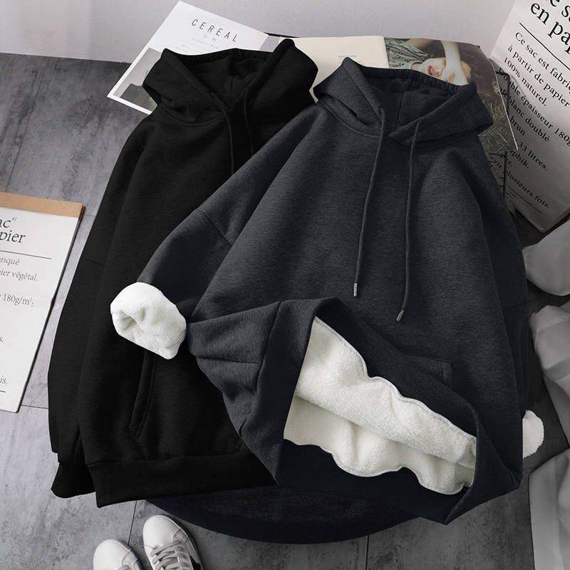 Áo hoodie nữ len tăm cận chất dày dặn lót lông | BigBuy360 - bigbuy360.vn