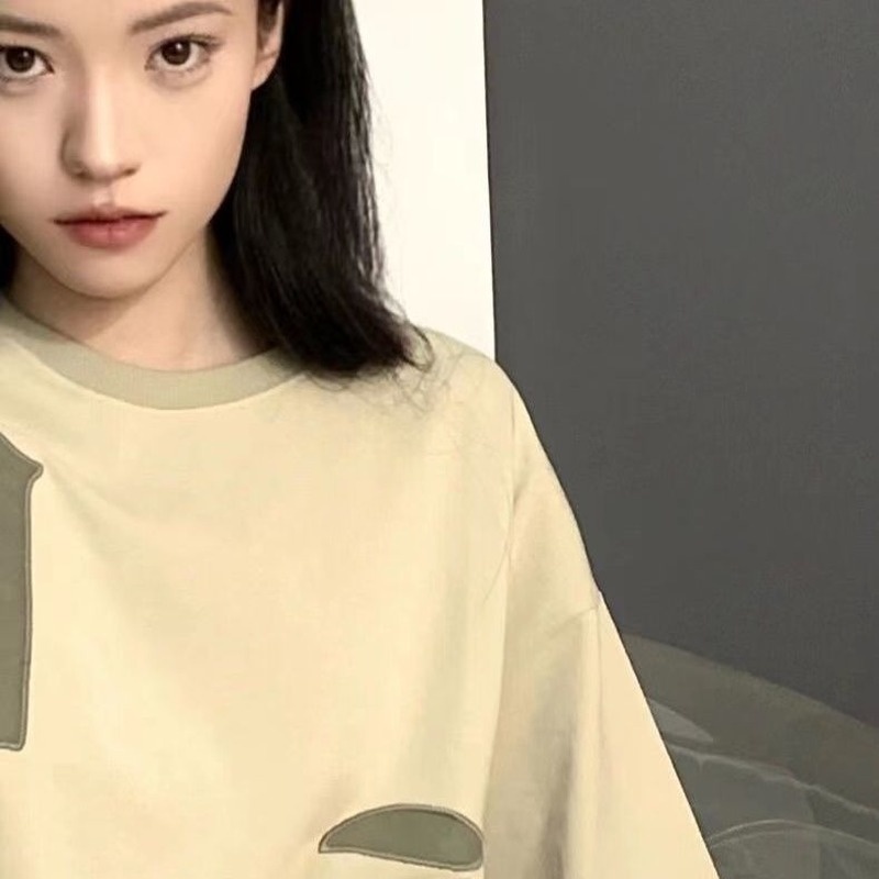 Áo Thun Tay Ngắn Dáng Rộng Thêu Chữ Kiểu Retro Hàn Quốc Dễ Thương Cho Nữ